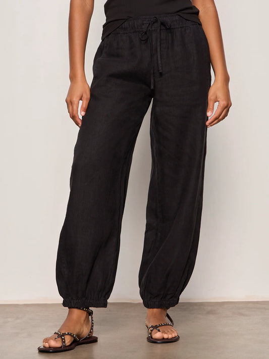 Melody Linen Pants- Black