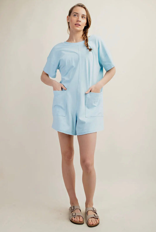 Summer Tee Romper- Olive