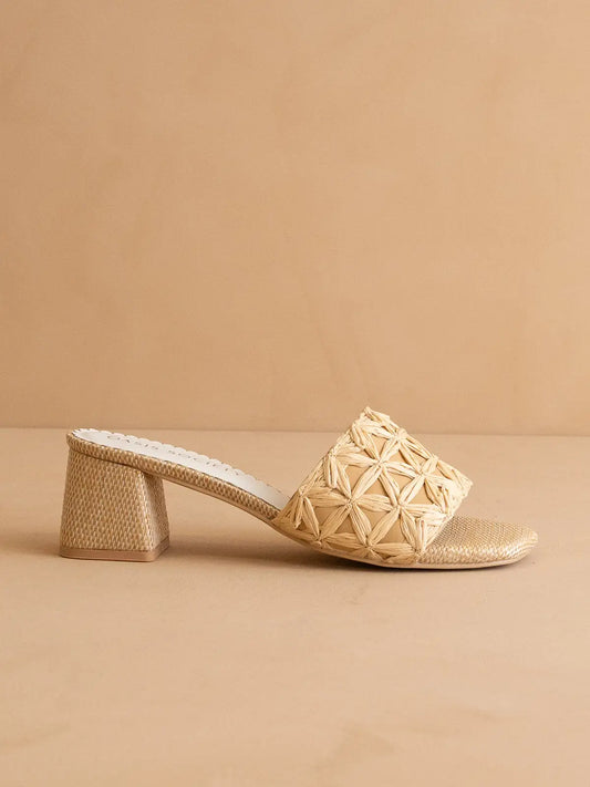 The Winona | Raffia Block Heel