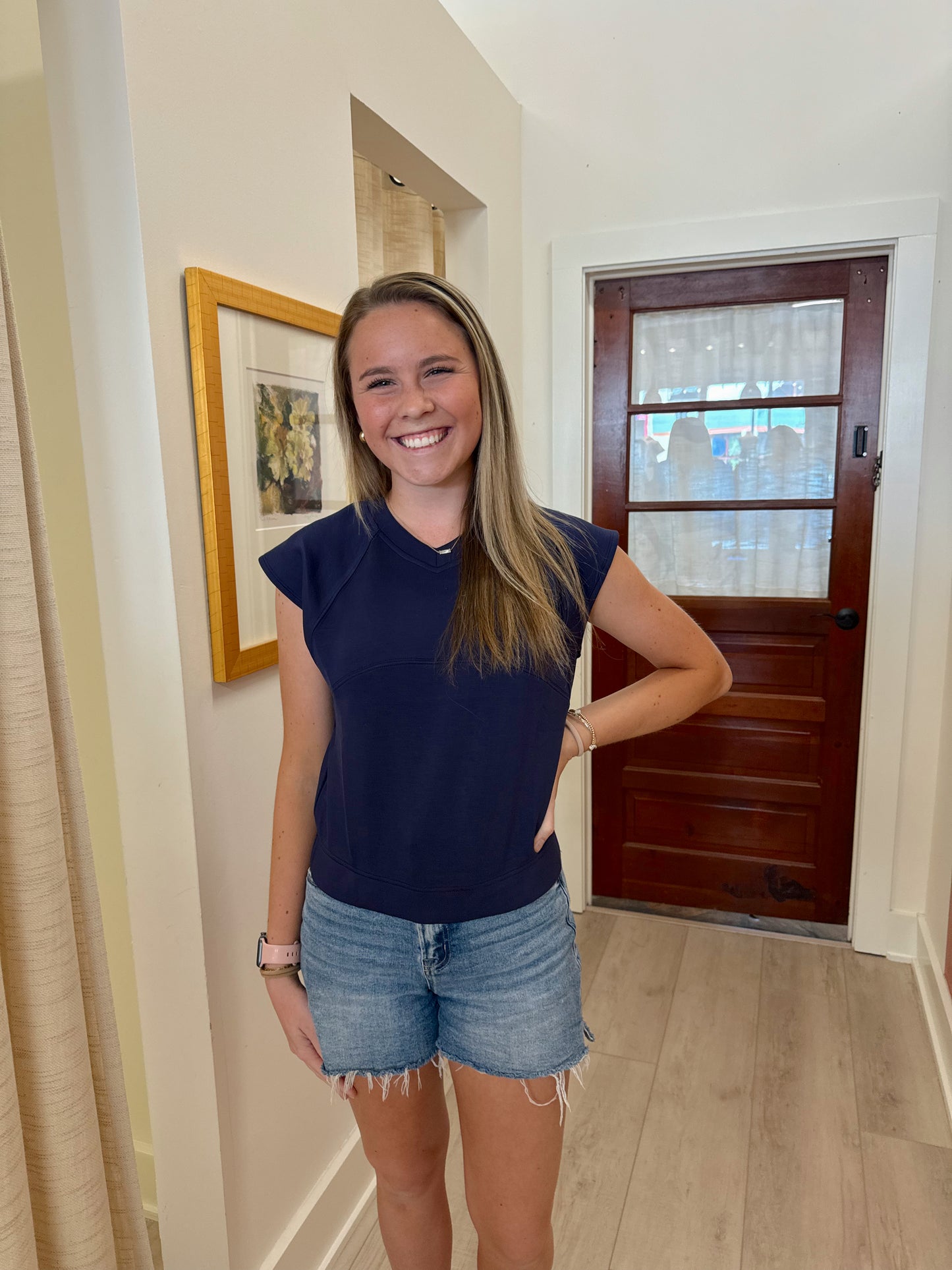 Nina Navy Top