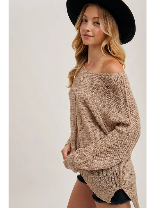 Loose Fit Sweater- Taupe