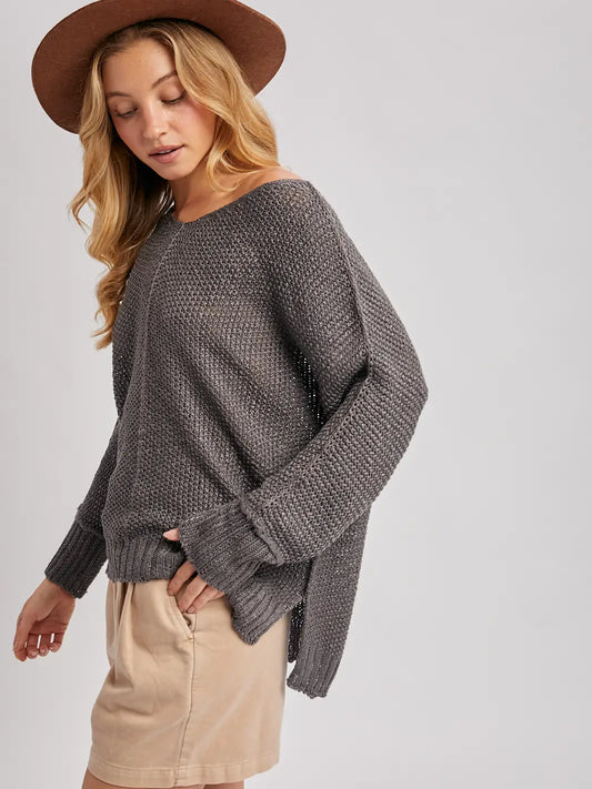 Loose Fit Sweater- Slate