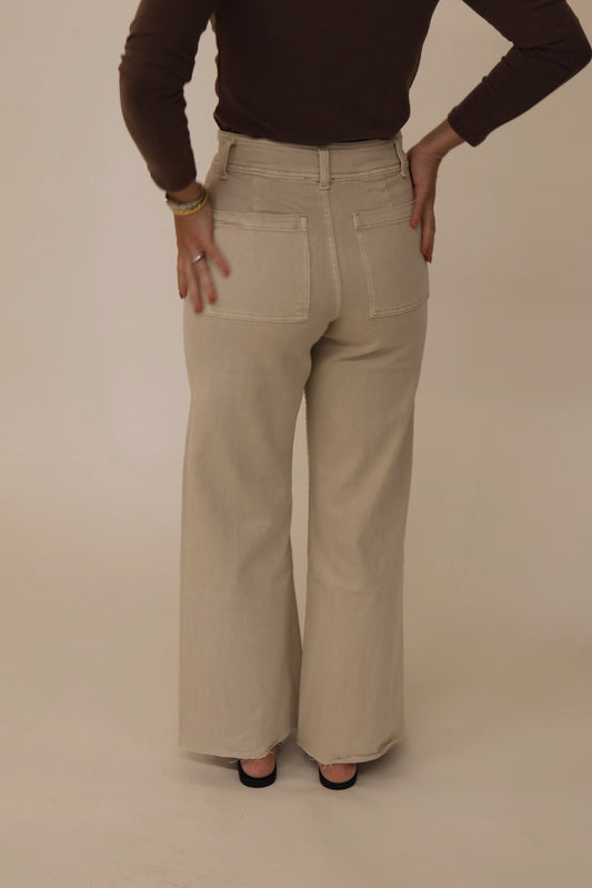 Wide Leg Pants in Oat