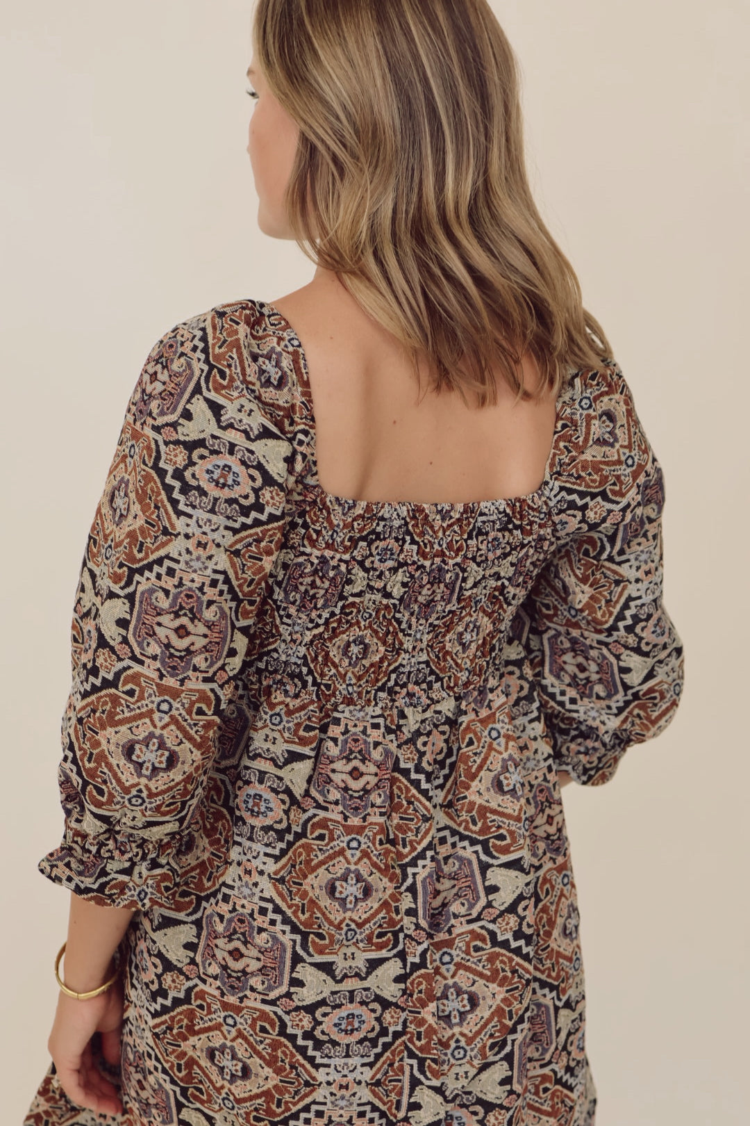 Ornate Babydoll Mini Dress