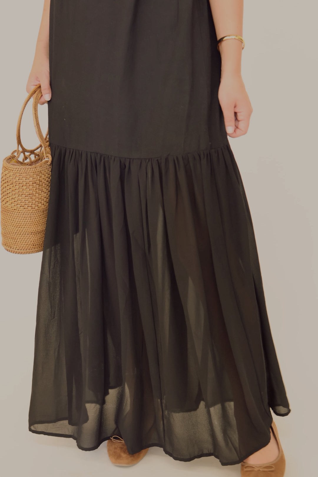 Mixed Media Cami Maxi Dress