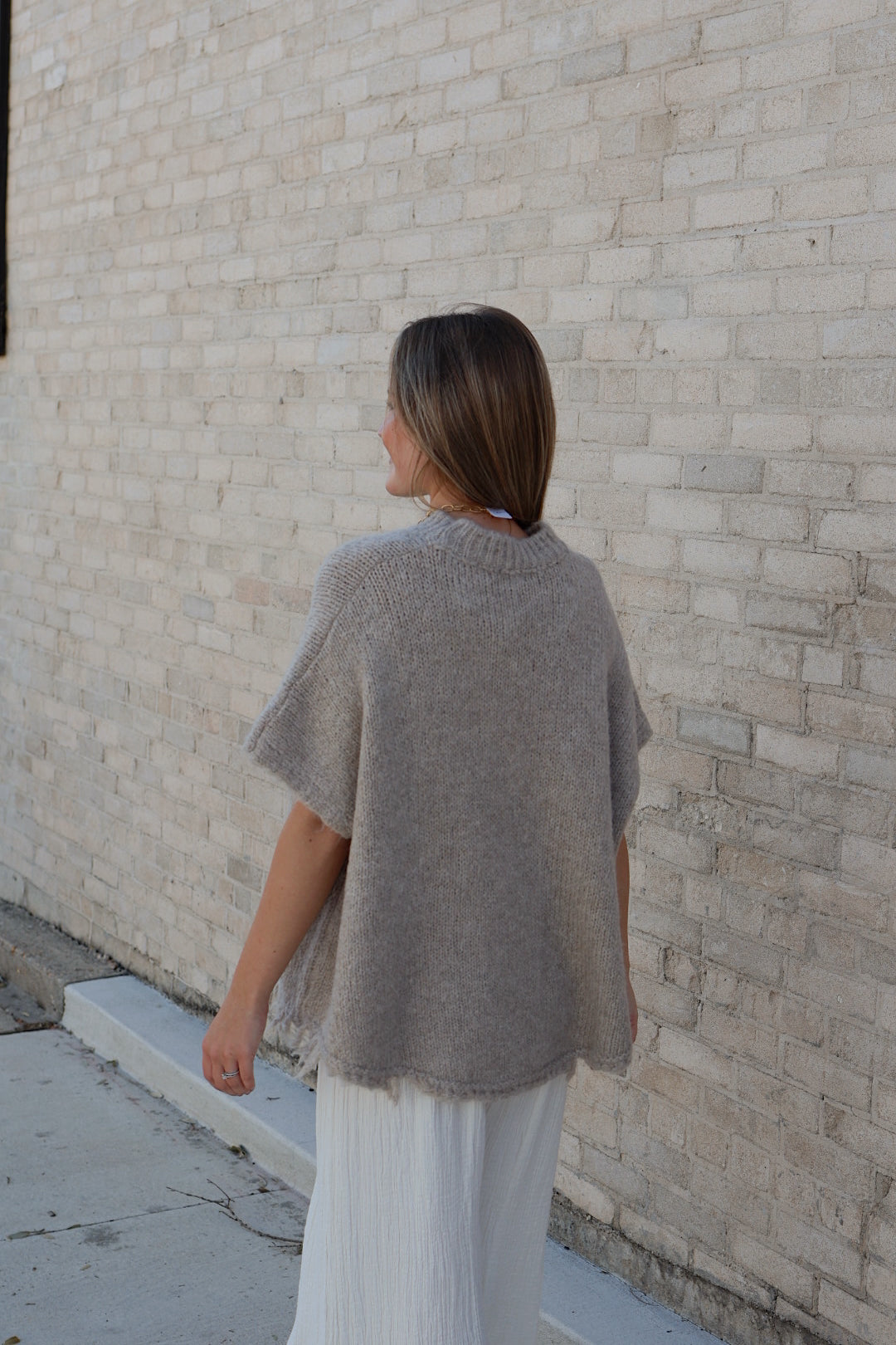 Theresa Knit Poncho / Sand