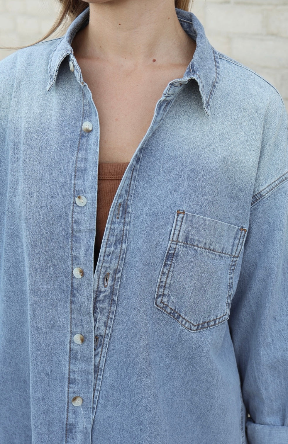 Cotton Denim Button Down