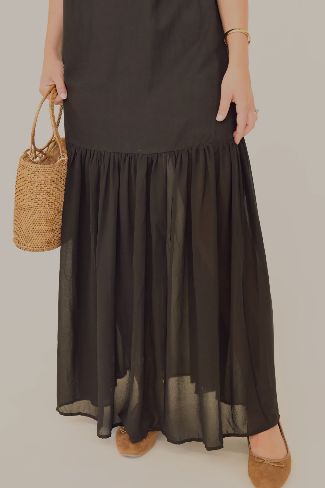 Mixed Media Cami Maxi Dress