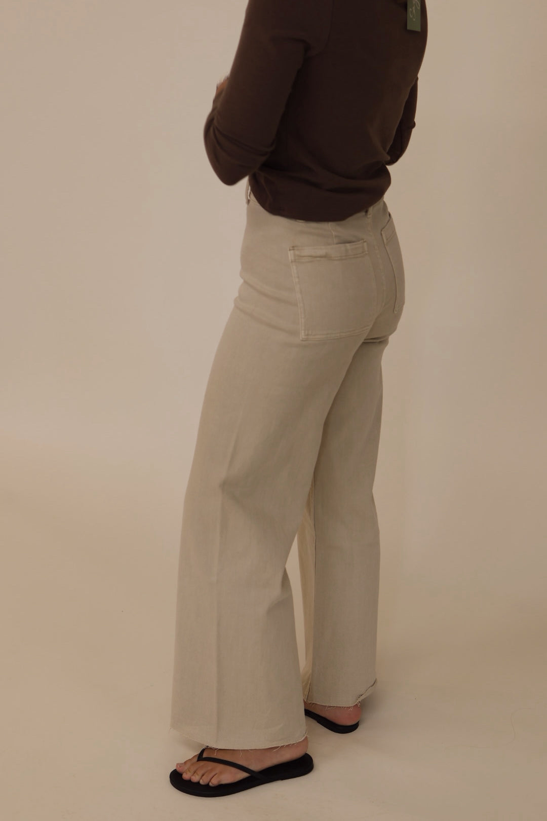 Wide Leg Pants in Oat