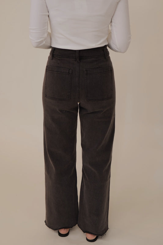 Wide Leg Pants in Charcoal