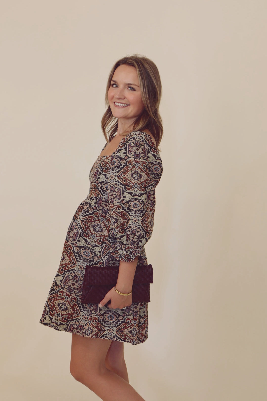 Ornate Babydoll Mini Dress