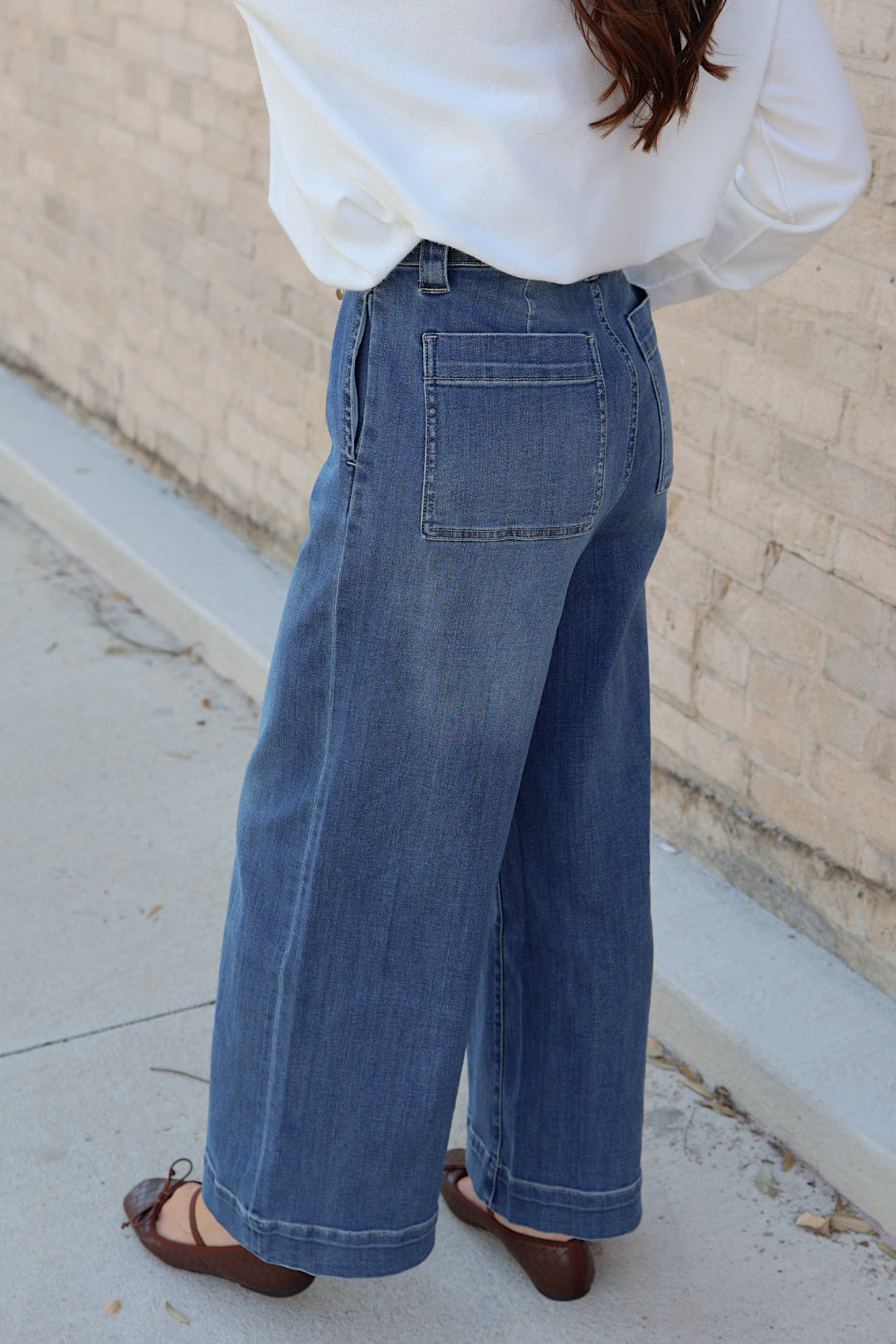Tied Dark Washed Denim Pant