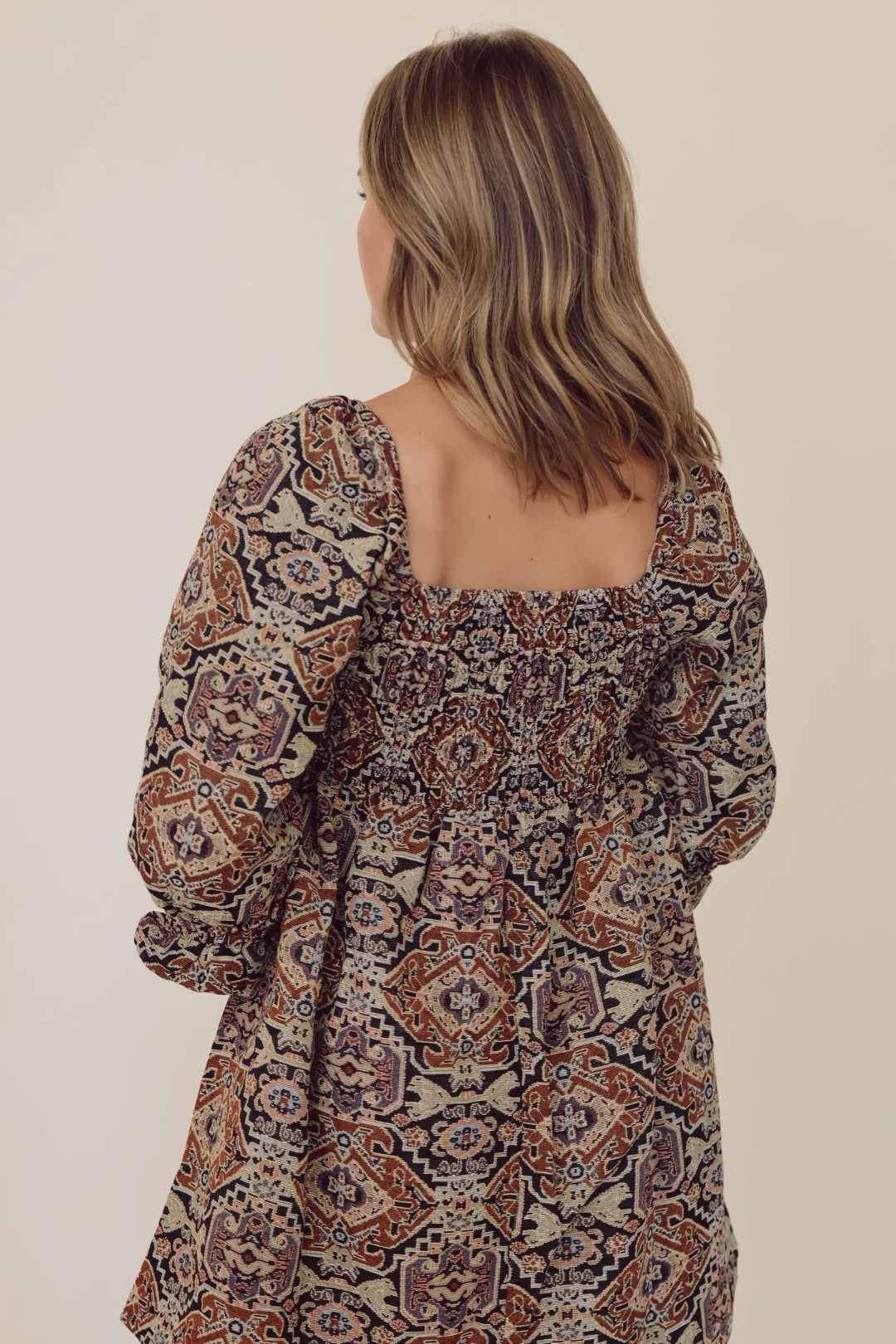 Ornate Babydoll Mini Dress
