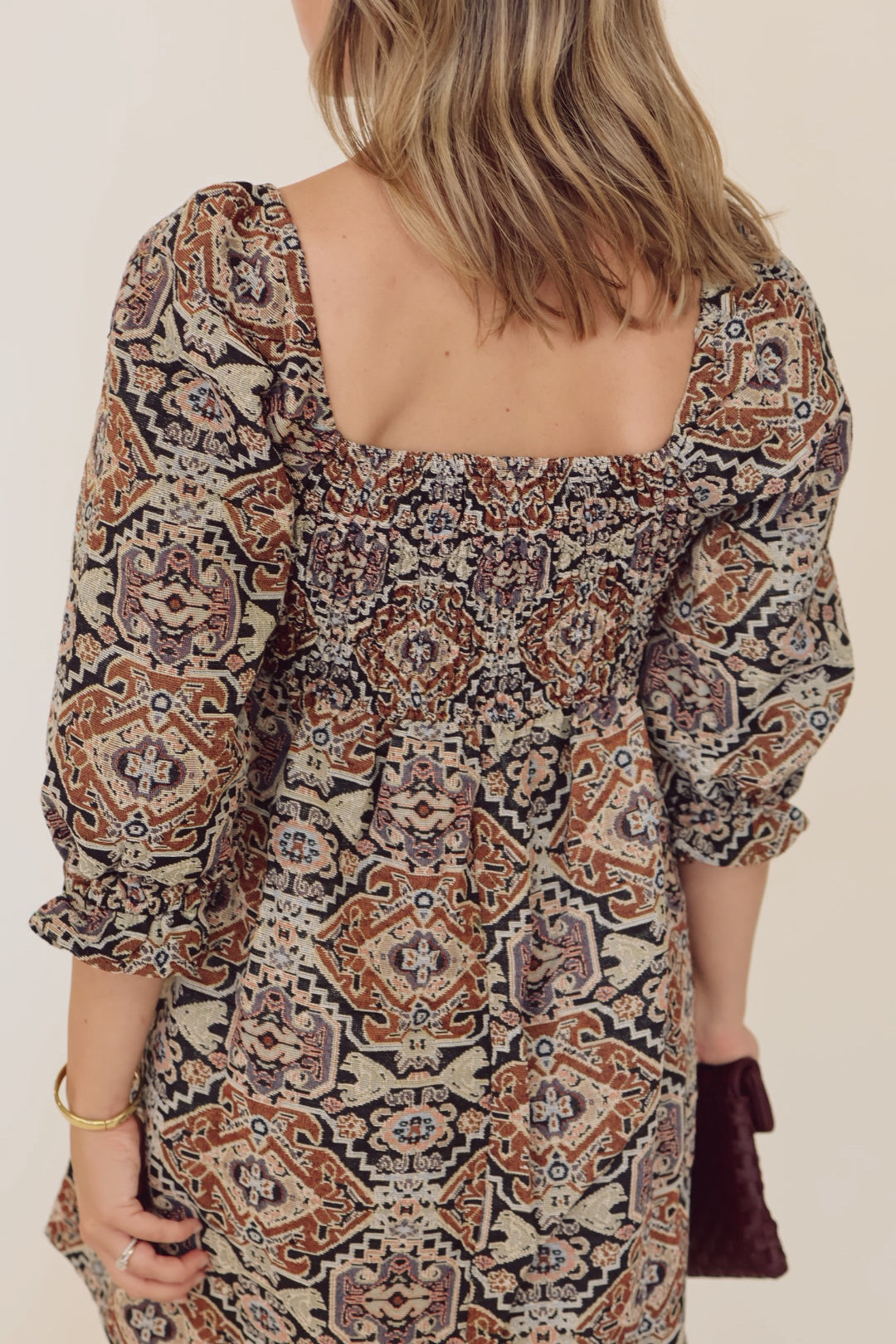 Ornate Babydoll Mini Dress