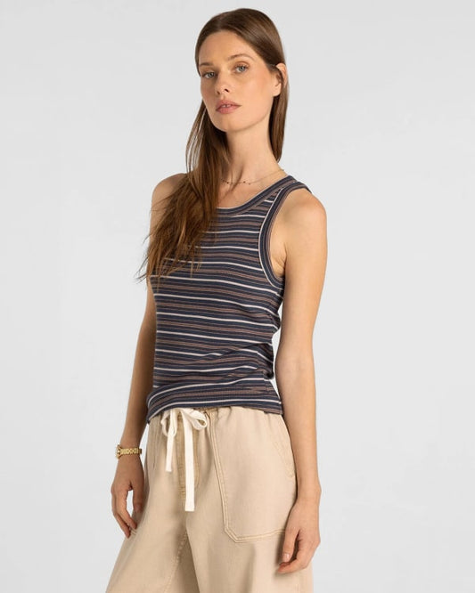 Edlin Tank- Navy Multi Stripe