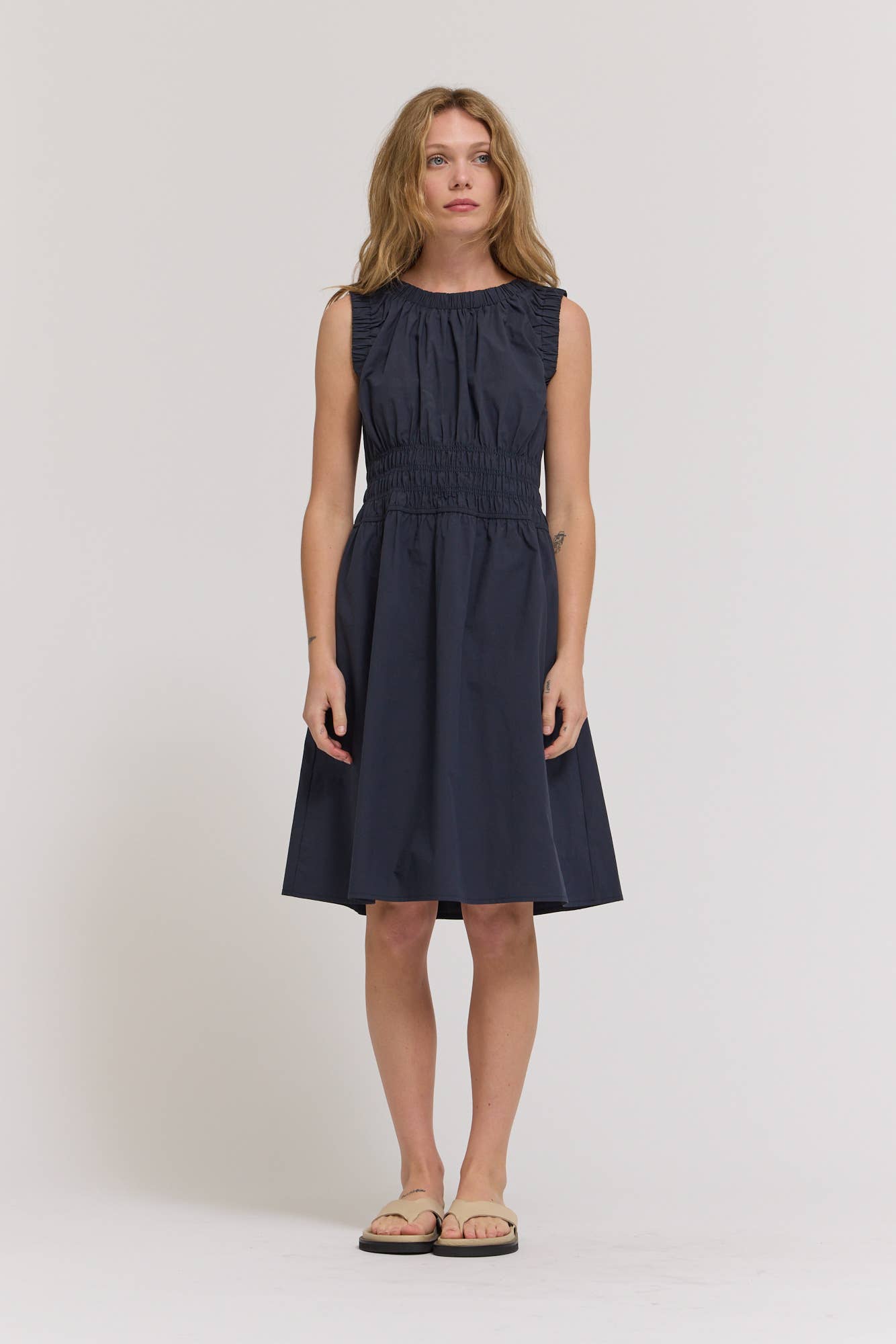 Shirred Cotton Dress