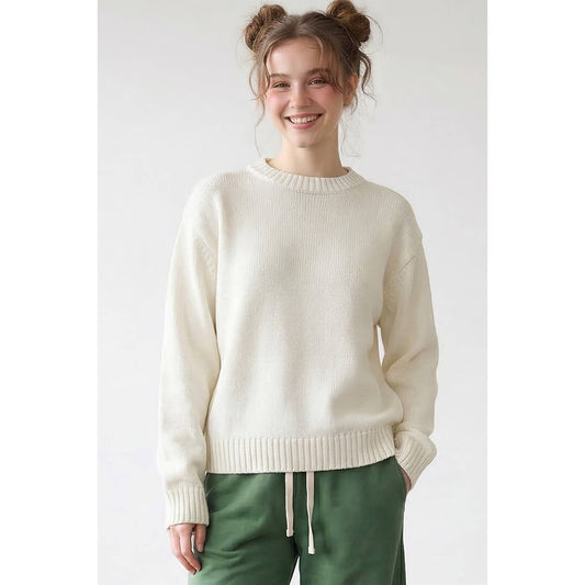 Crewneck Sweater: Ivory