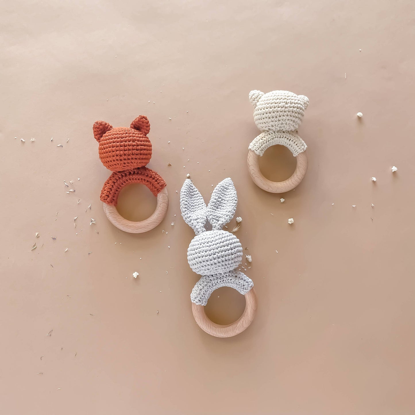 Teether Bear Cotton Rattle