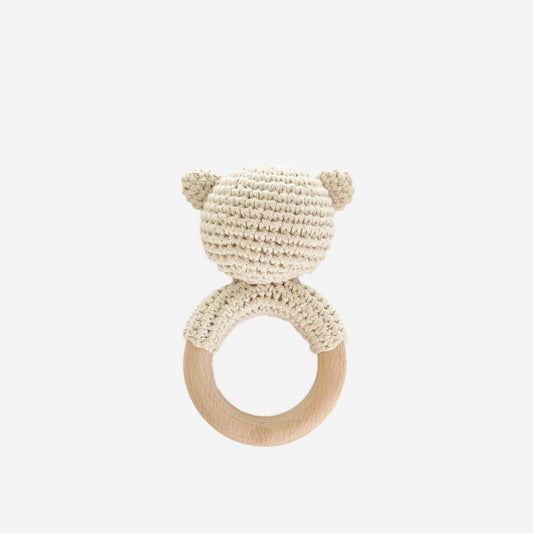Teether Bear Cotton Rattle