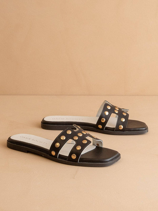 The Evelynne | Studded H Band Slides