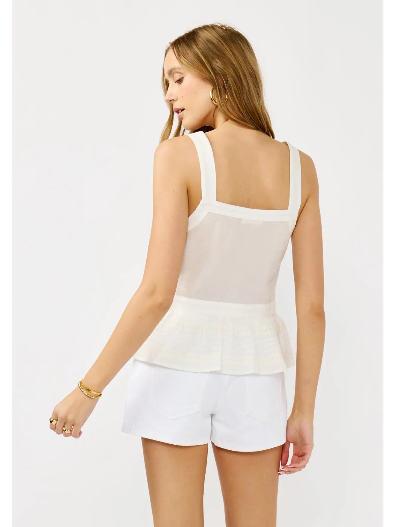 Smocked Ruffle Lace Peplum Top