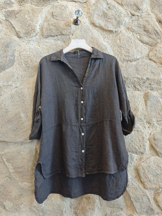 Linen Blouse - Brown