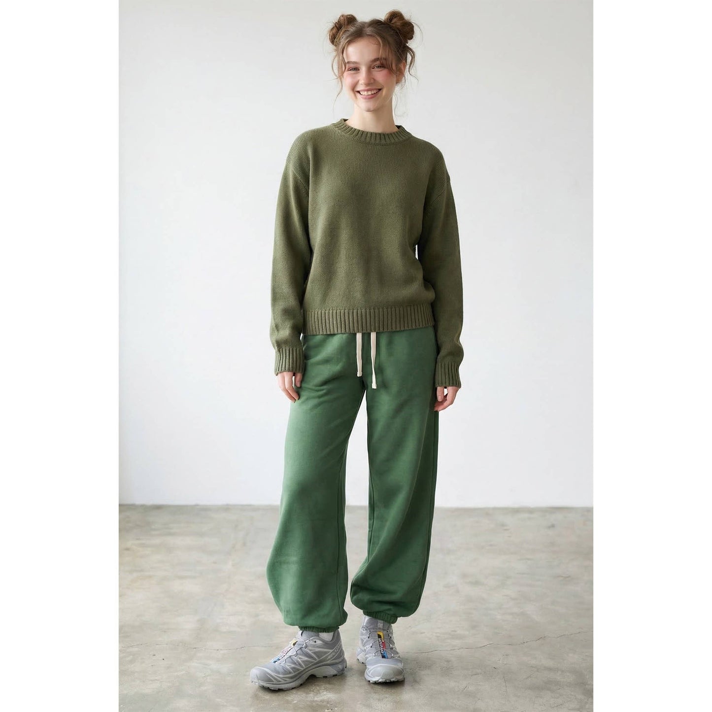 Crewneck Sweater: Olive