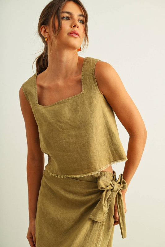 Raw Hem Cropped Top