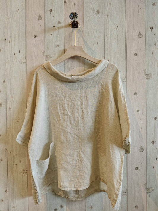 Boatneck Blouse 100% Linen
