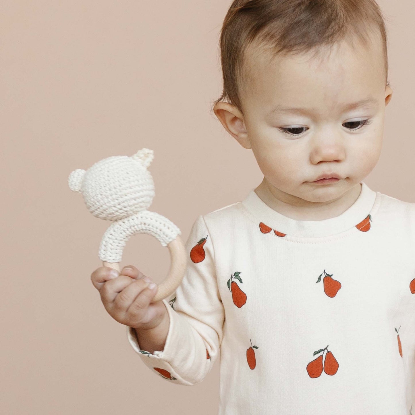 Teether Bear Cotton Rattle