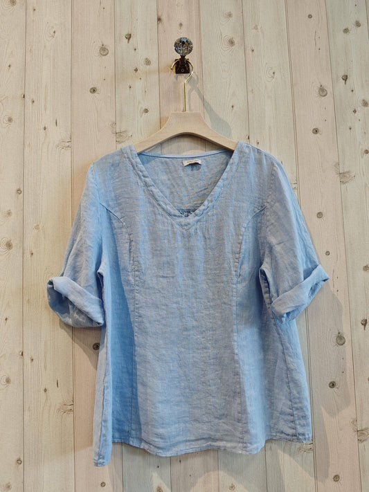 Linen Blouse / Sky / One Size
