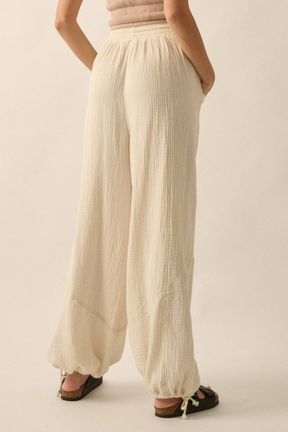 Crinkle Cotton Pants