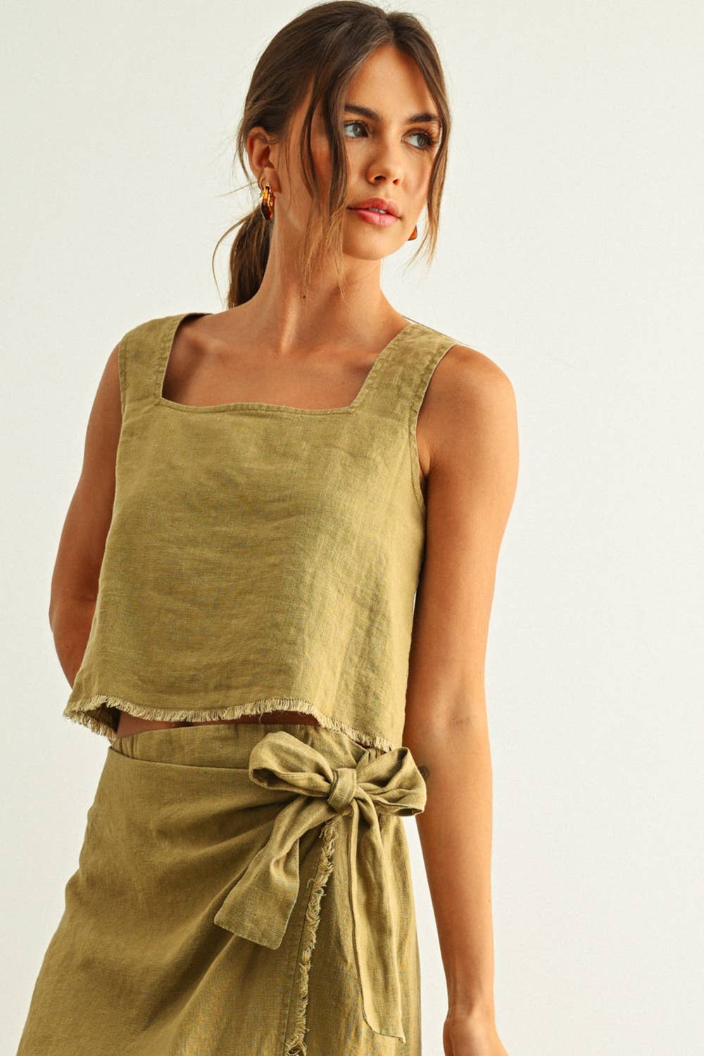 Raw Hem Cropped Top