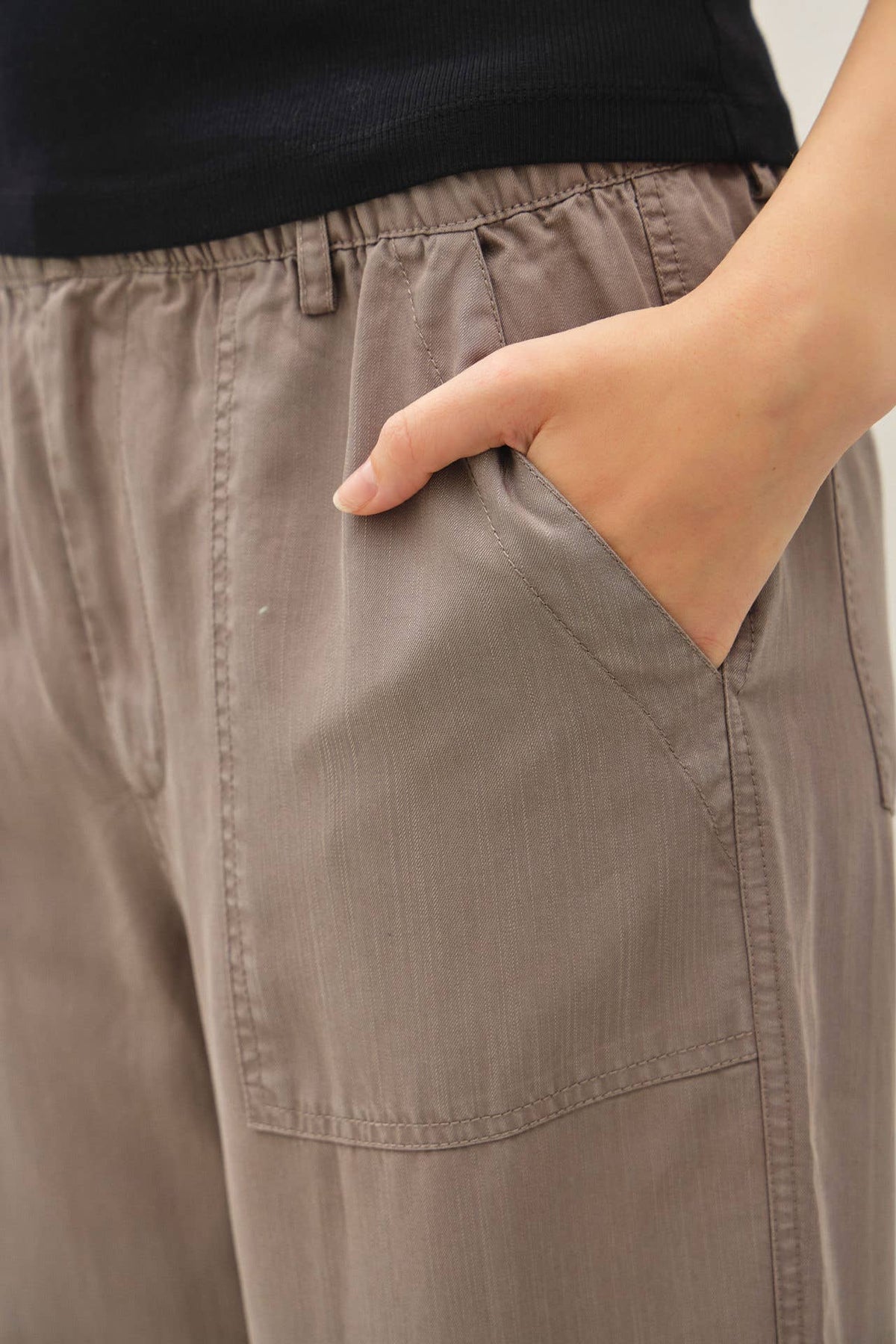 Wide Leg Tencel Pant / Earth Grey