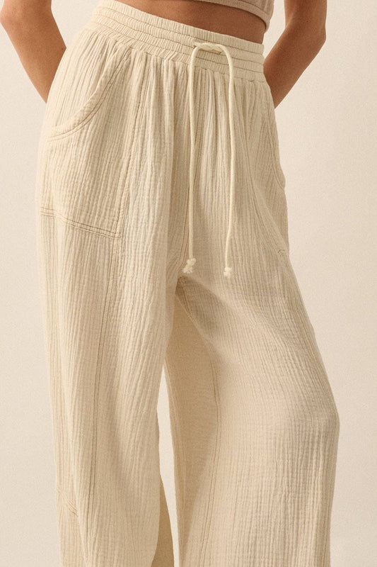 Crinkle Cotton Pants