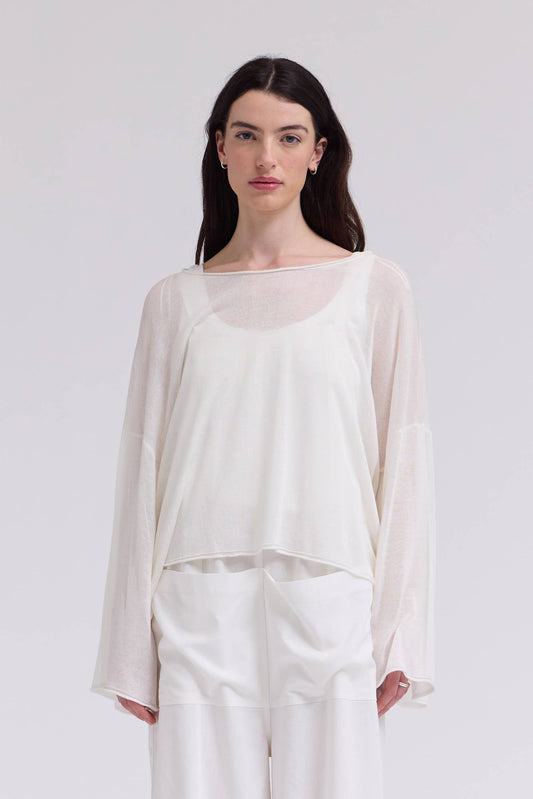 Linen Pullover in Shell