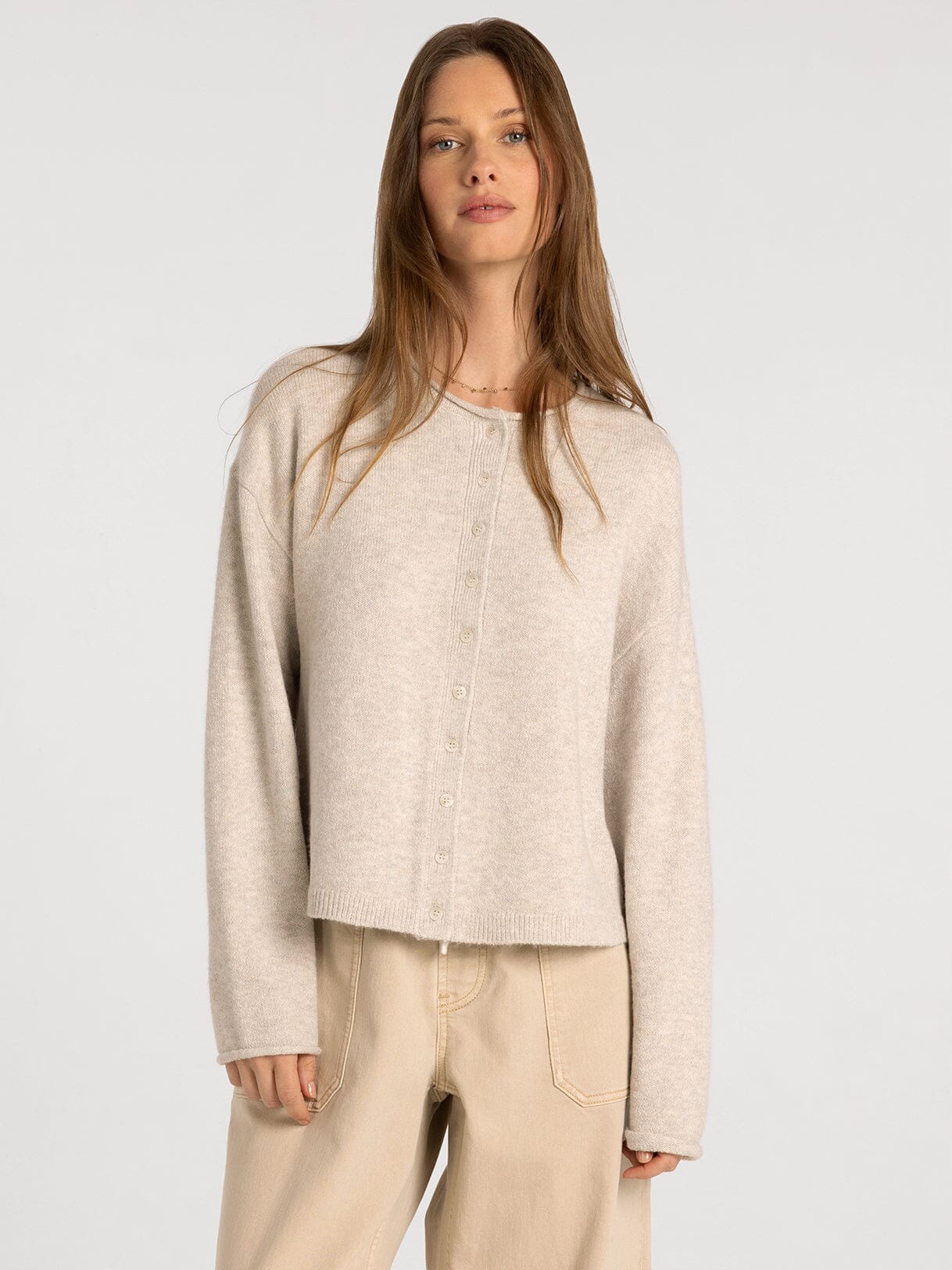 Dover Cardigan- Heather Stone