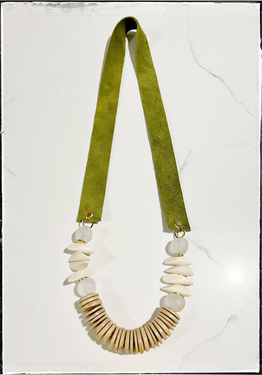 Coconut Suede Strap Necklace