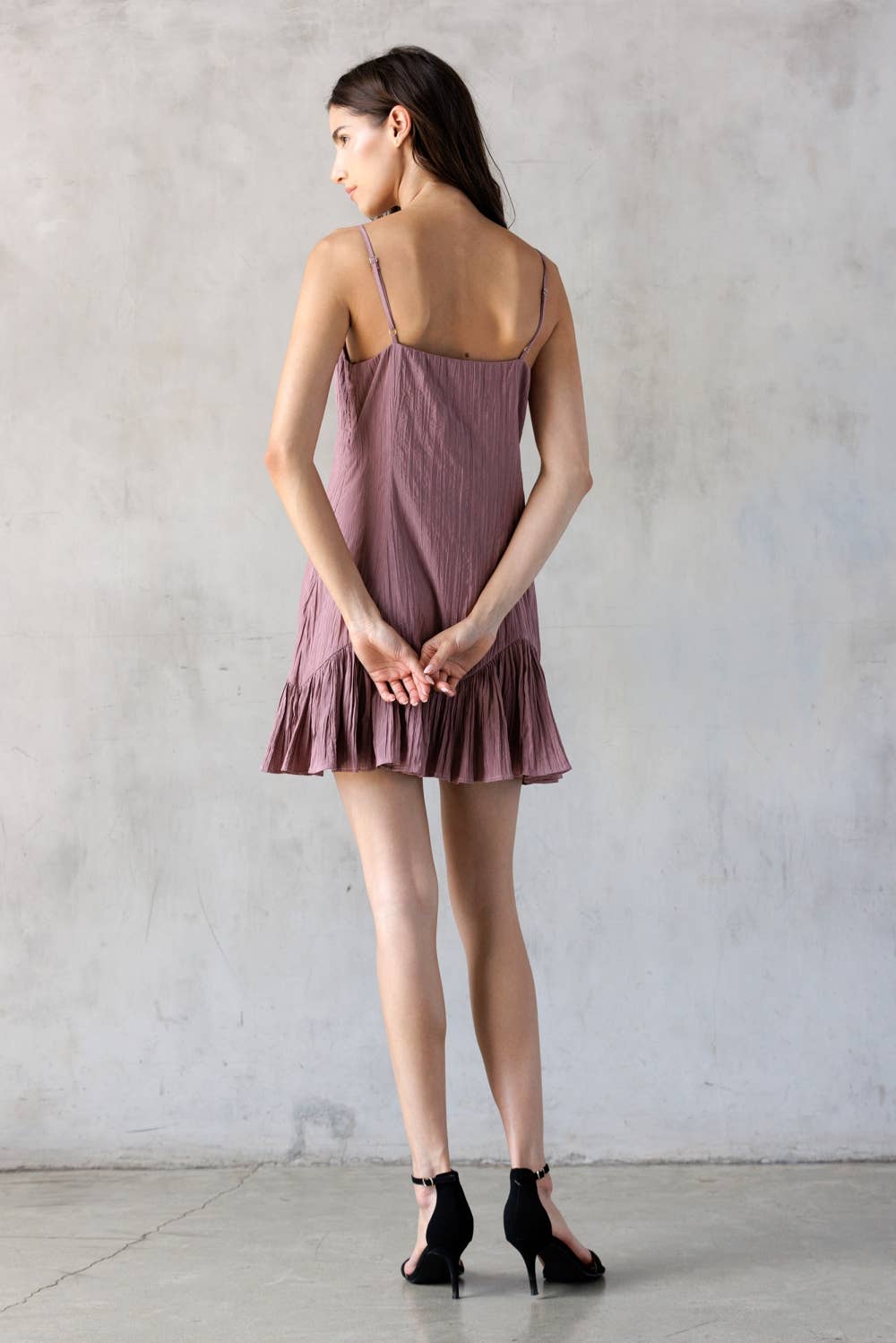 Ruched Mini Dress- Mauve