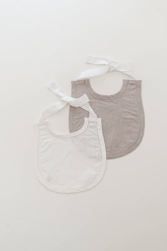 100% Linen Keepsake Baby Bib Gift Set