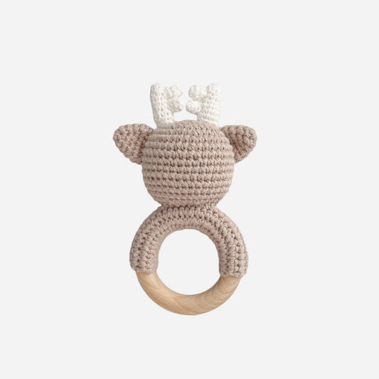 Teether Deer Crochet Rattle