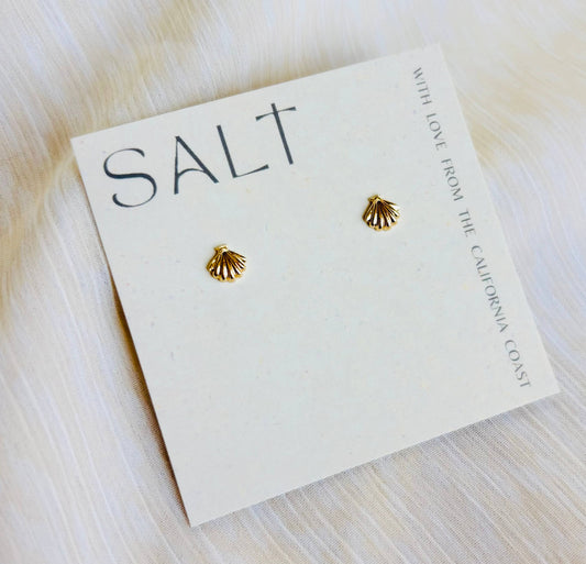 Seashell Studs: 18k Gold