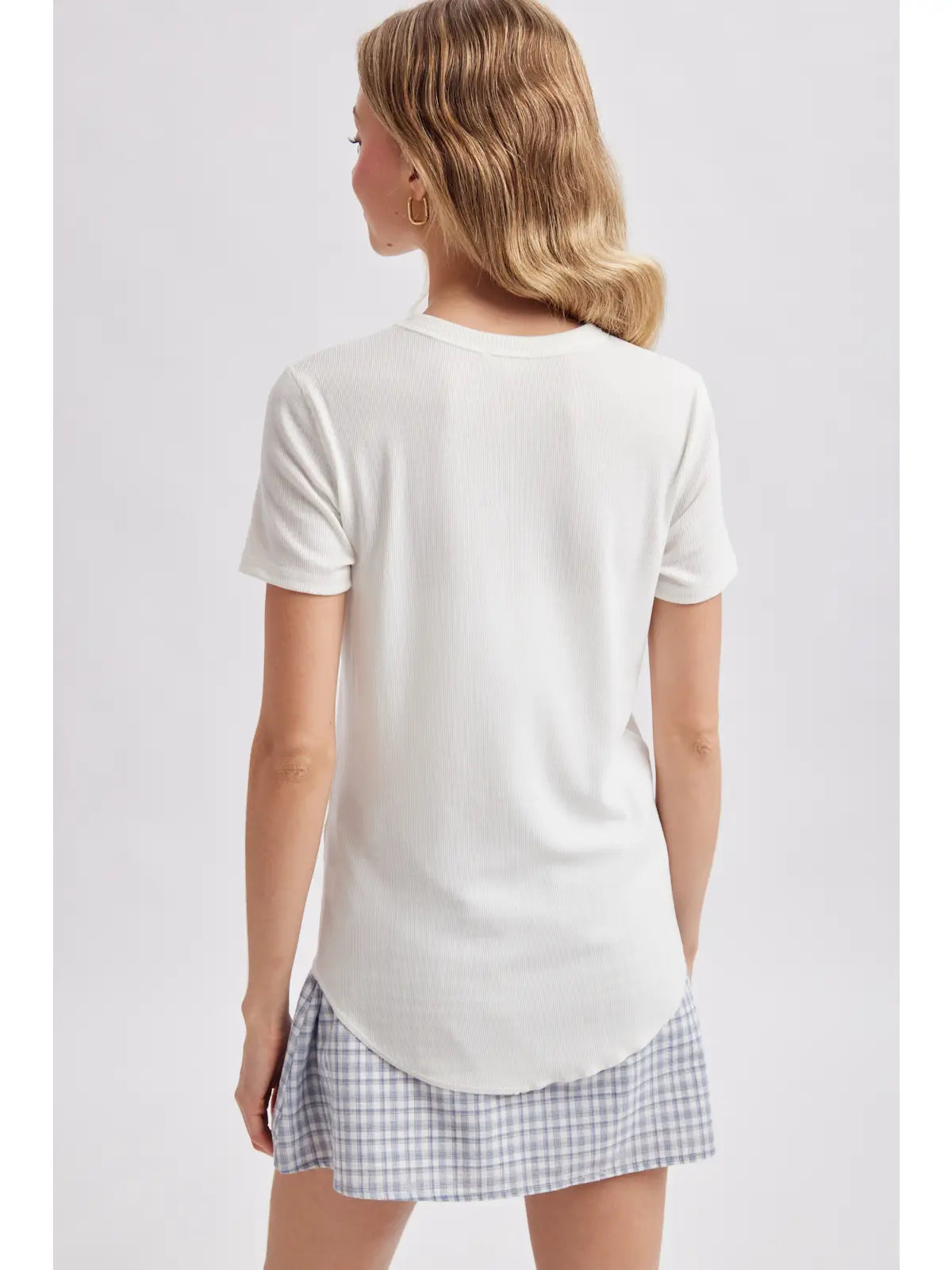 Ribbed Knit T-Shirt
