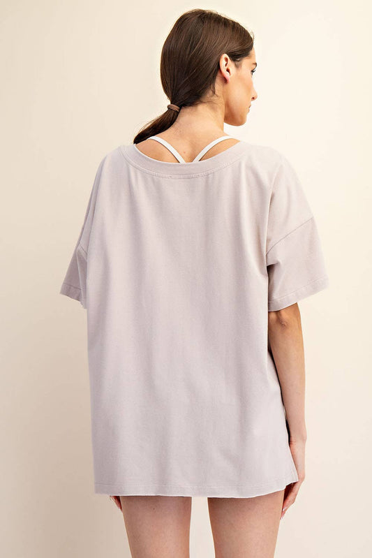 Summer Tee Romper- Taupe