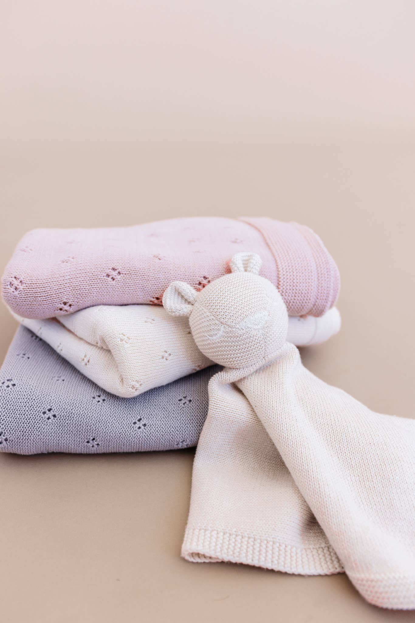 Cream Heirloom Pique Baby Blanket - Organic Cotton