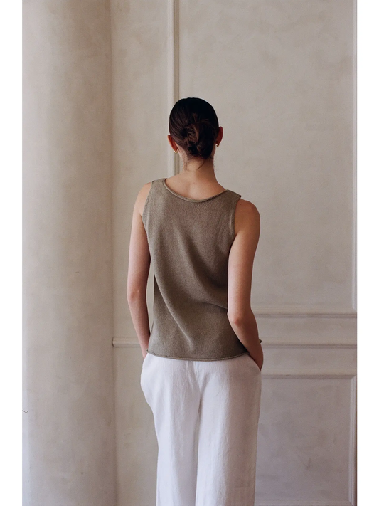 Ramie Knit Tank - Moss
