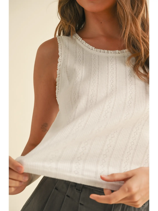 Jade Ruffle Top - White