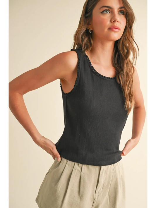 Jade Ruffle Top - Black