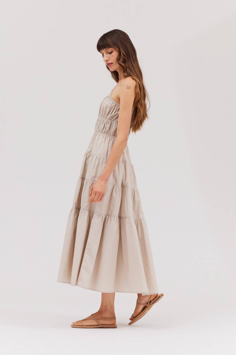 Tahlia Midi Dress - Beige