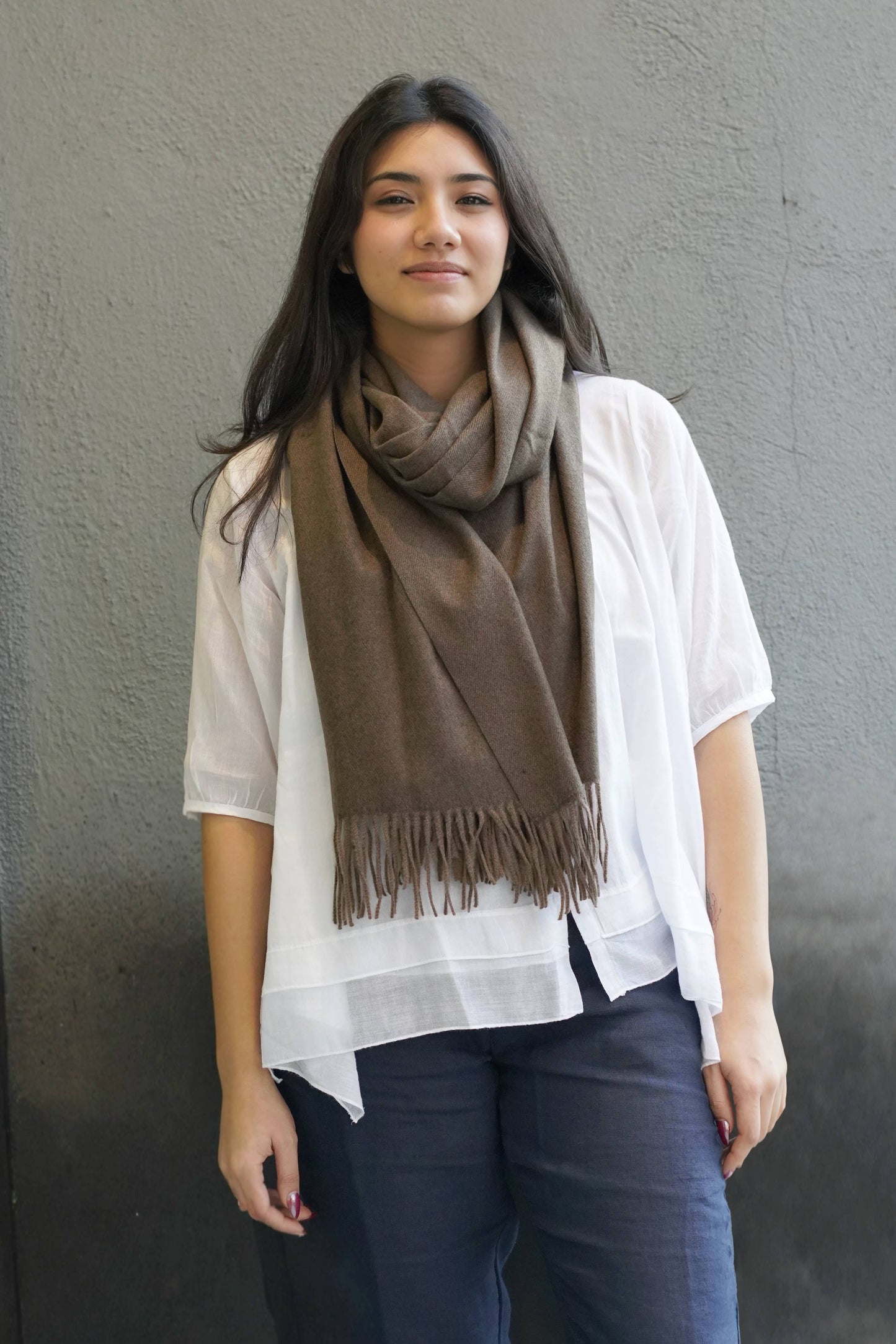 Cashmere Blend Stole-Chocolate